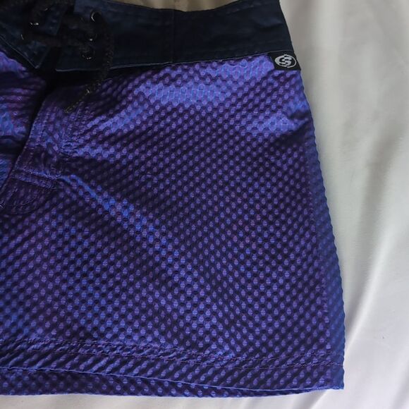 1990s Vintage Metallic Surf Style Short Shorts - Picture 3 of 15